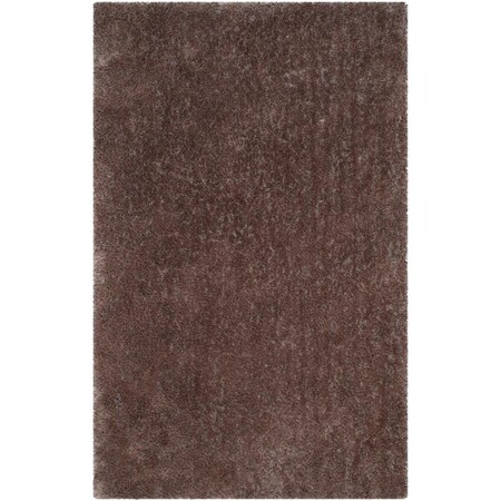 Safavieh 3 x 5 ft. Luxe Shag Hand Tufted Rug, Brown - Small Rectangle SGX160D-3